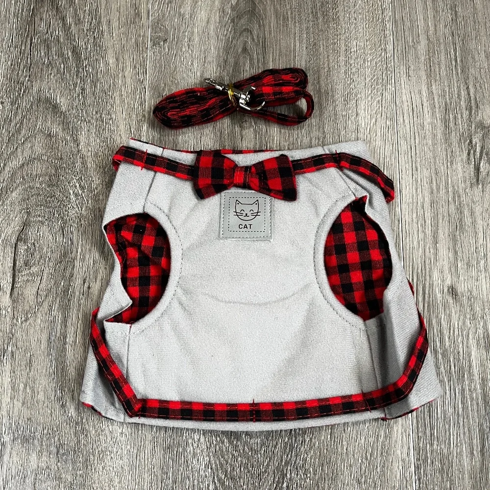 Adjustable Breathable Elegant British Style Jacket Cat Harness With Leash Collar